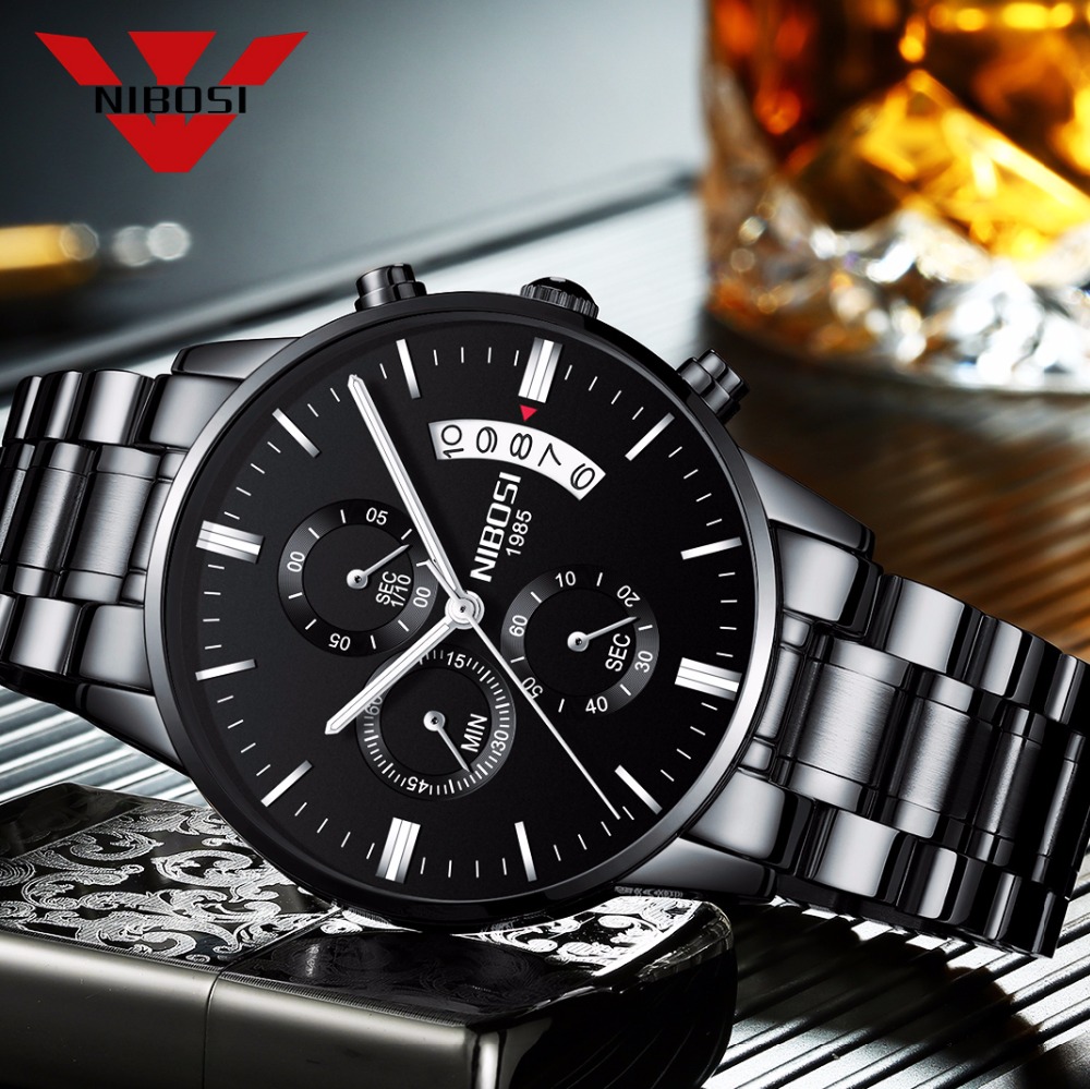 Luxury Watch Top 10 - NIBOSI Jam Tangan Kuarsa Baja Tahan