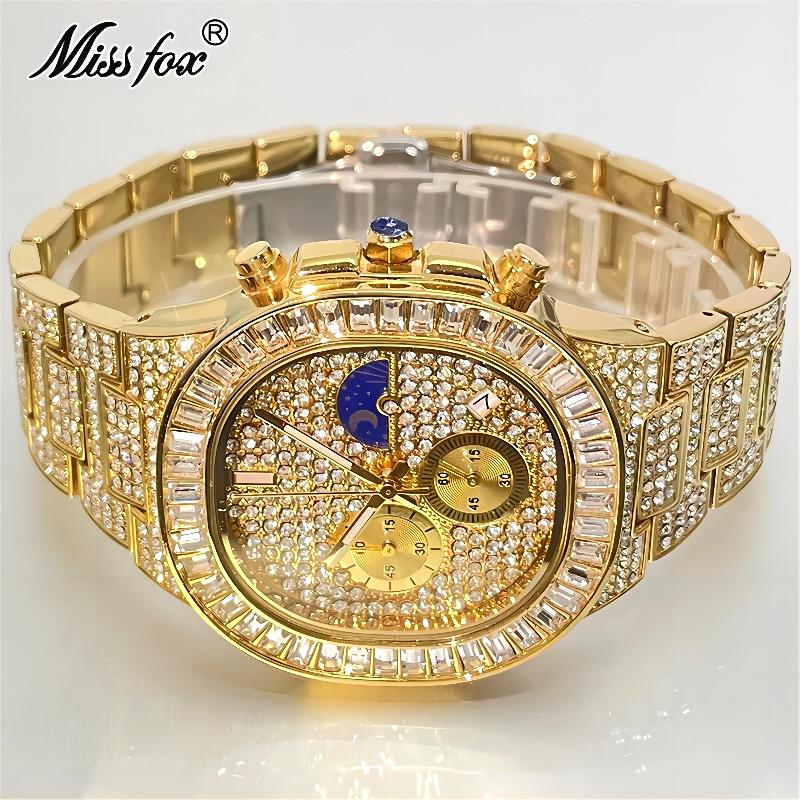 Luxury Watch Iceberg - MISSFOX jam tangan pria, mewah emas