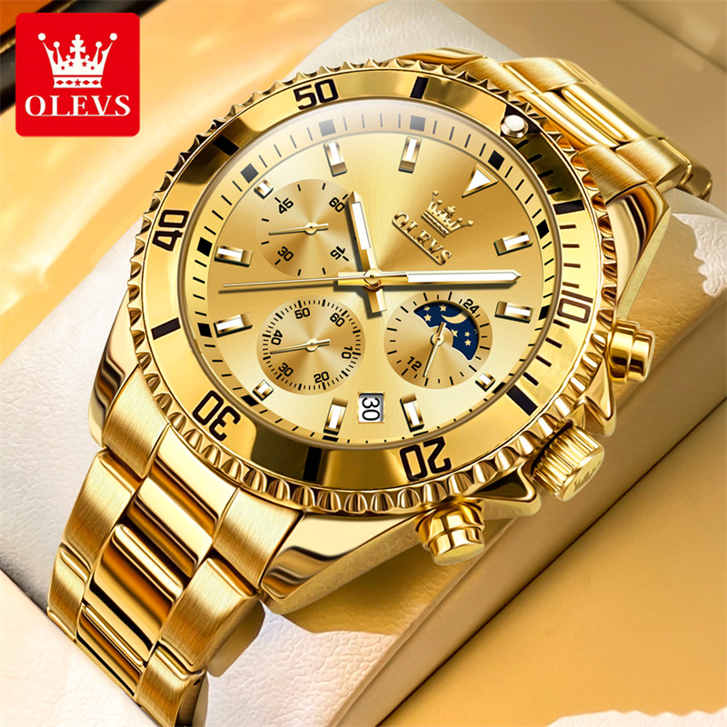 OLEVS jam tangan kuarsa emas p - Luxury Watch Investment ulasan dan harga