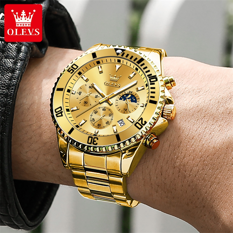 OLEVS jam tangan kuarsa emas p - Luxury Watch Investment ulasan dan harga