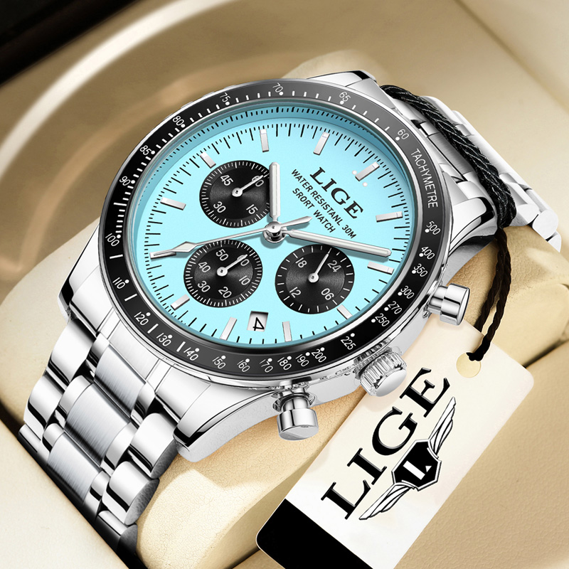 LIGE Jam Tangan Pria Baru Berm - Luxury Watch Top 10 ulasan dan harga