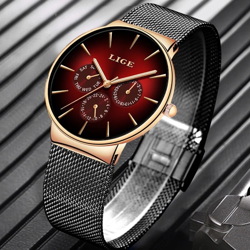 LIGE jam tangan Ultra tipis pr - Luxury Watch Top 10 ulasan dan harga