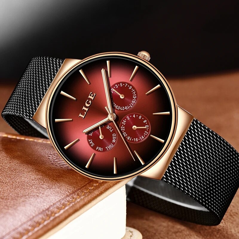 LIGE jam tangan Ultra tipis pr - Luxury Watch Top 10 ulasan dan harga